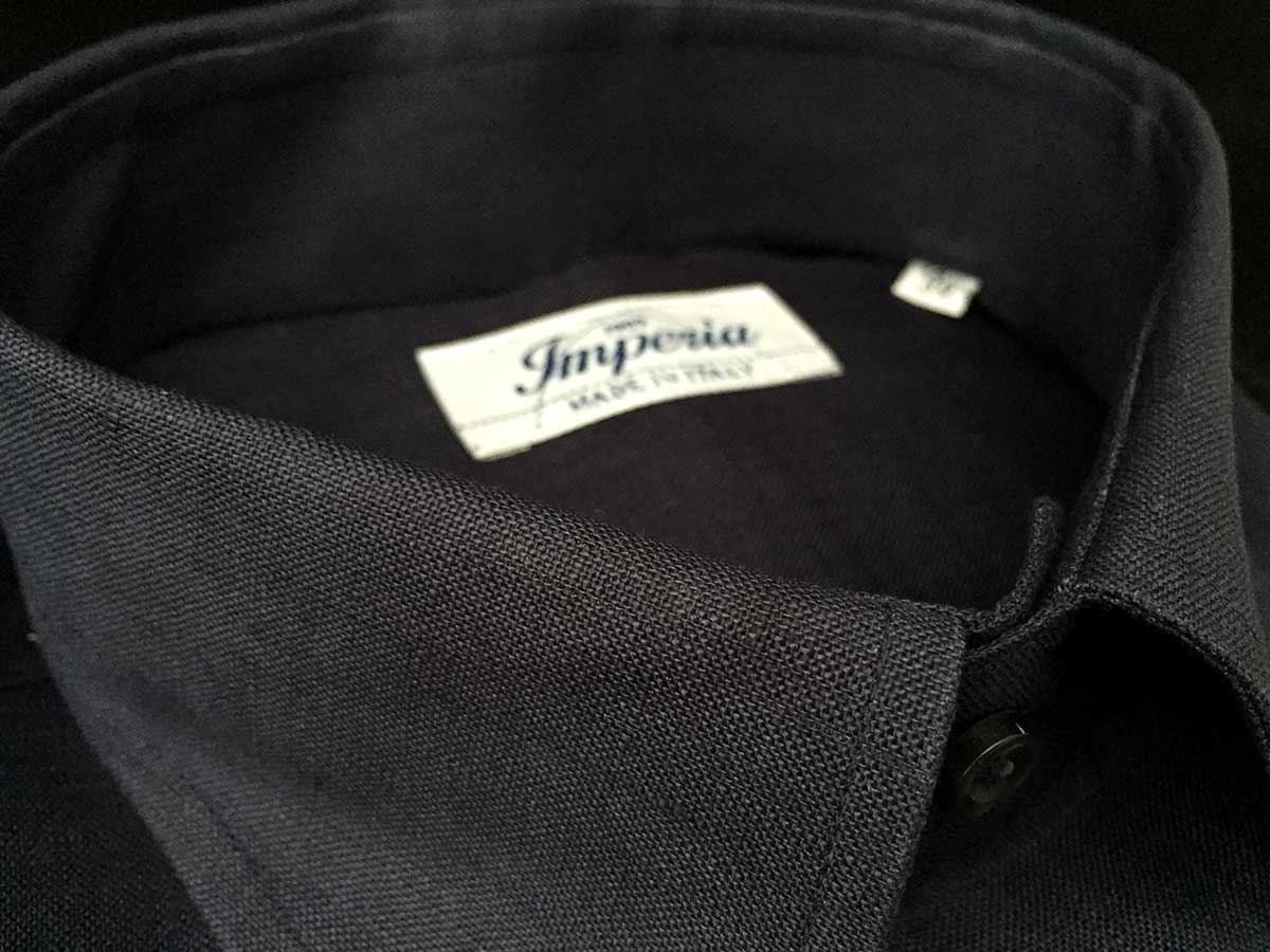 Camicia nera lino Camiceria Smeralda Ancona newsletter